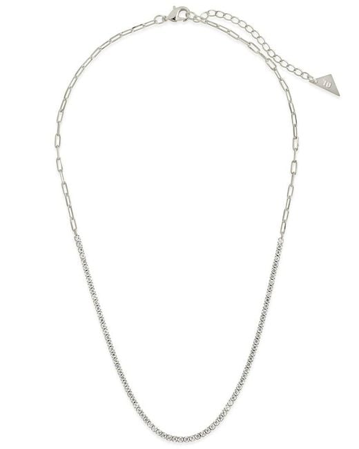 Sterling Forever Metallic Cz Dani Tennis Necklace