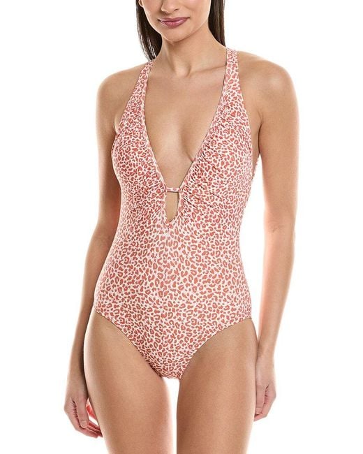 Vince Camuto Pink Printed One-Piece