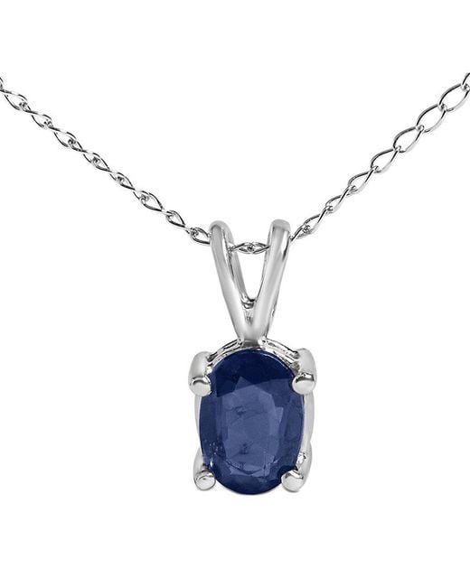 Haus of Brilliance Blue Colorful Gemstones 14K 0.60 Ct. Tw. Sapphire Pendant Necklace