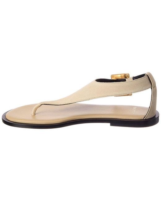 Balmain White Anthem Suede Sandal