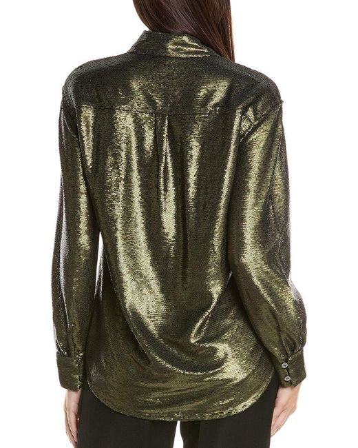 AllSaints Green Allsaints Charli Sequin Shirt