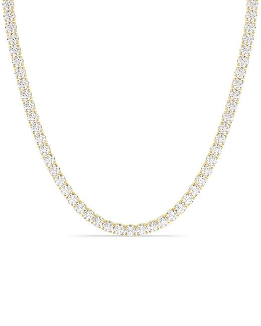 Lab Grown Diamonds Metallic 14K 10.00 Ct. Tw. Lab-Grown Diamond Tennis Necklace