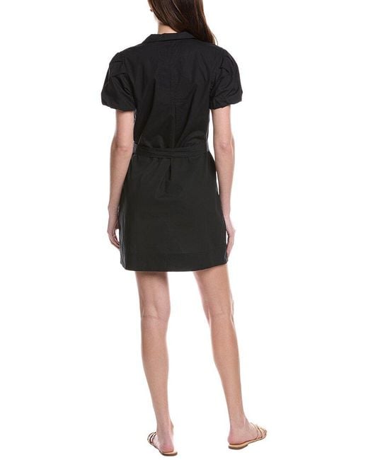 Tommy Bahama Black Oceana Poplin Puff Sleeve Mini Dress