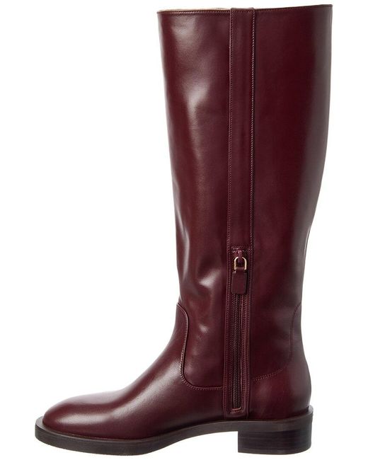 Stuart Weitzman Red Lenora Leather Knee-High Boot