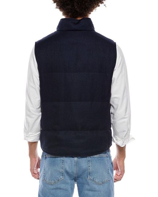 Brunello Cucinelli Blue Linen & Wool-Blend Vest for men