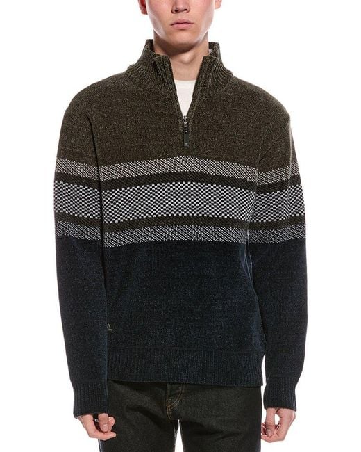 Point Zero Black Semi Fit 1/4-Zip Mock Neck Sweater for men