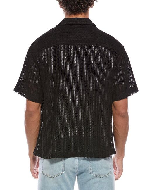 FRAME Black Frame Crochet Shirt for men
