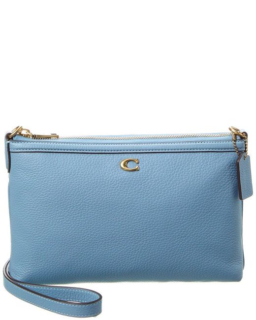 COACH Blue Legacy Zip Top Leather Crossbody