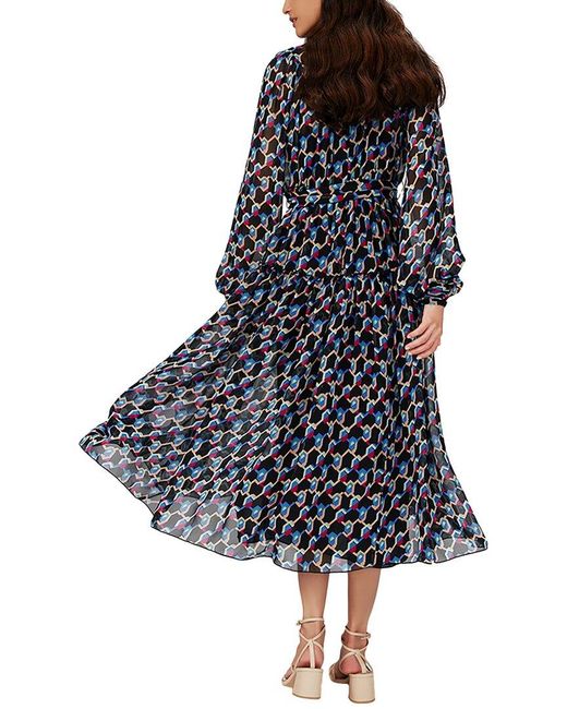 Diane von Furstenberg Blue Geo Illusion Midi Dress