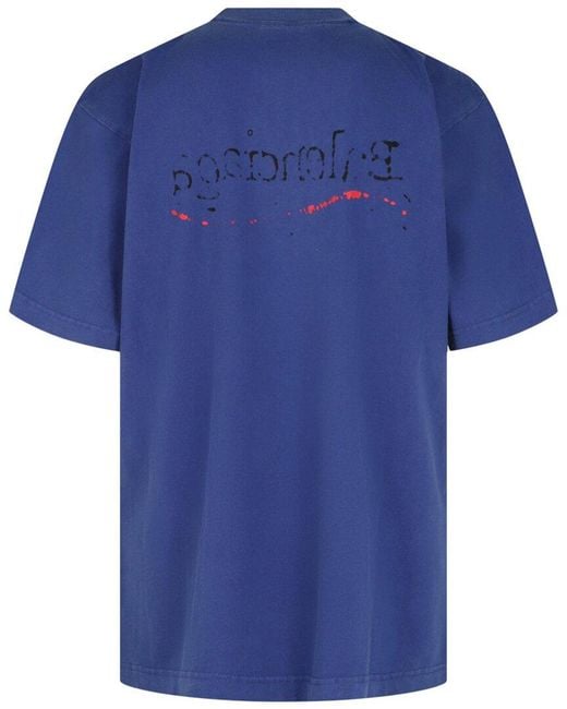 Balenciaga Blue Hand Drawn Political Campaign T-Shirt for men