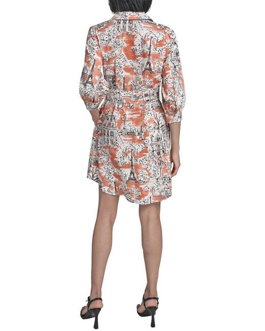 Karl Lagerfeld White Printed Sateen Dress