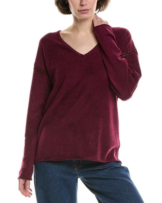 Johnny Was Purple The Chenille Classic Whipstitch Pullover
