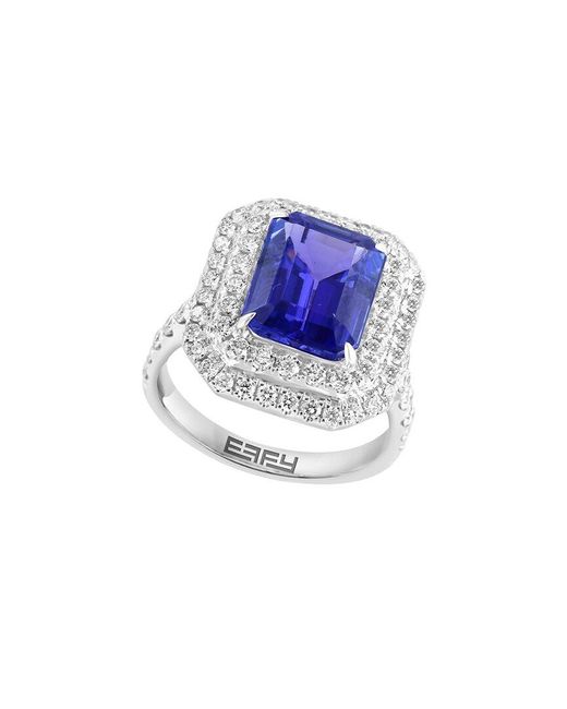 Effy Fine Jewelry Blue 14K 6.48 Ct. Tw. Diamond & Tanzanite Ring