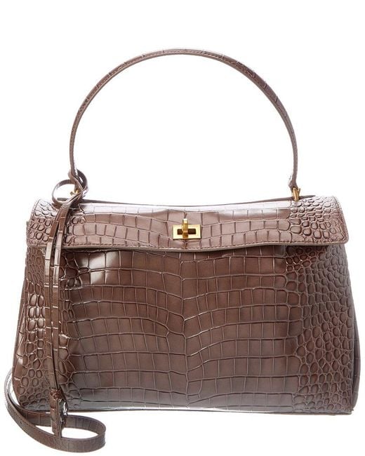 Tiffany & Fred Paris Brown Large Smooth Leather Tote