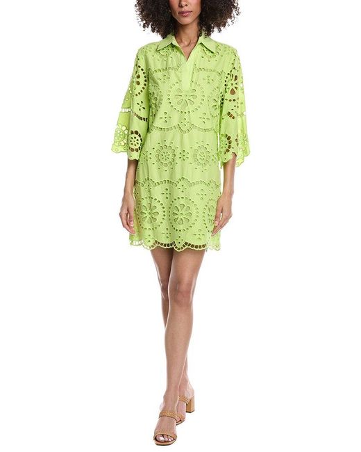 tyler boe Green Penny Eyelet Tunic Dress