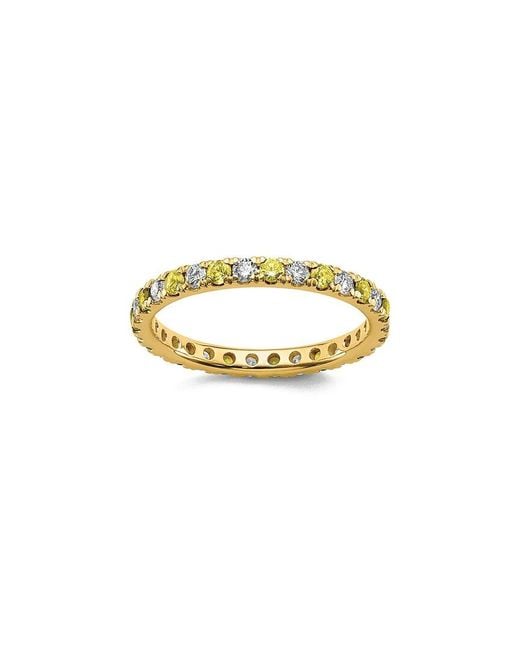 Lab Grown Gemstones Metallic 14K 1.20 Ct. Tw. Lab-Grown Diamond & Lab-Grown Sapphire Eternity Ring