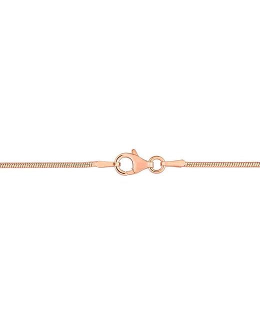 Italian Silver White 18K Rose Over Snake Chain Bracelet