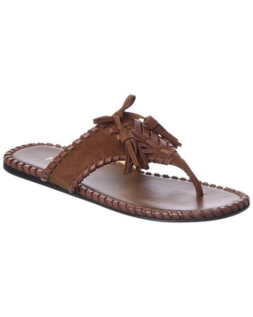 Prada Brown Leather & Suede Sandal