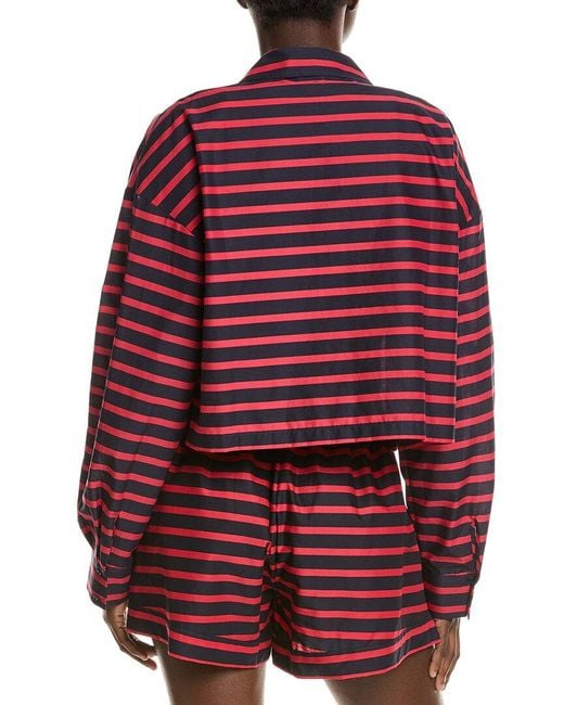WeWoreWhat Red Cropped Button-Down Shirt
