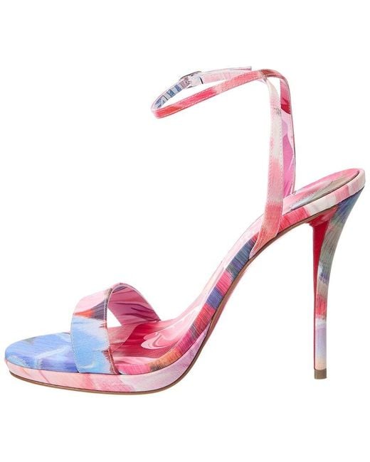 Christian Louboutin Pink Miss Z Queen 100 Canvas Sandal