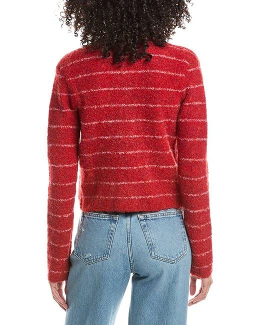 GUIZIO Red Carline Wool-Blend Cardigan