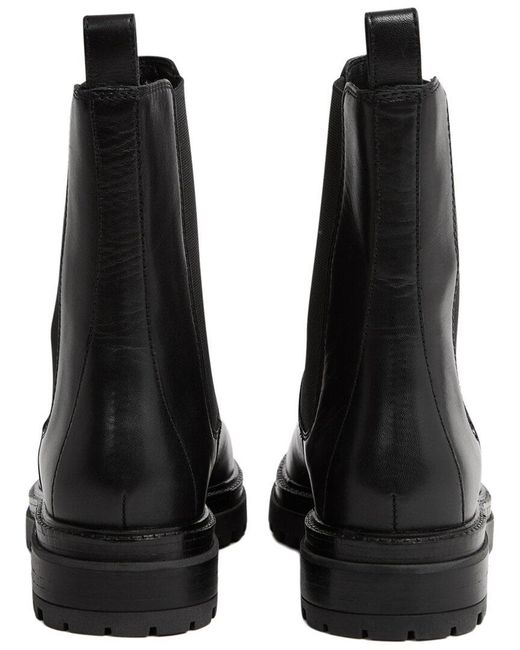 Reiss Black Thea Leather Boot