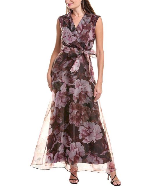 Julia Jordan Brown Organza Maxi Dress