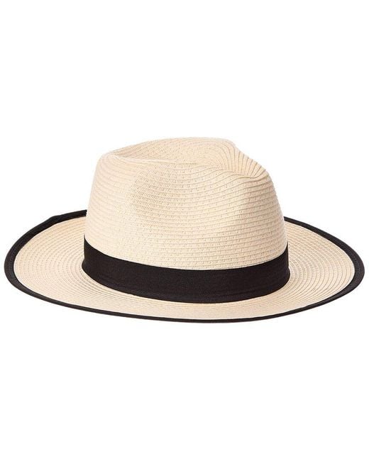 Bruno Magli Natural Ribbon Trim Fedora