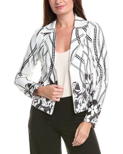 Joseph Ribkoff White Sueded Jacket
