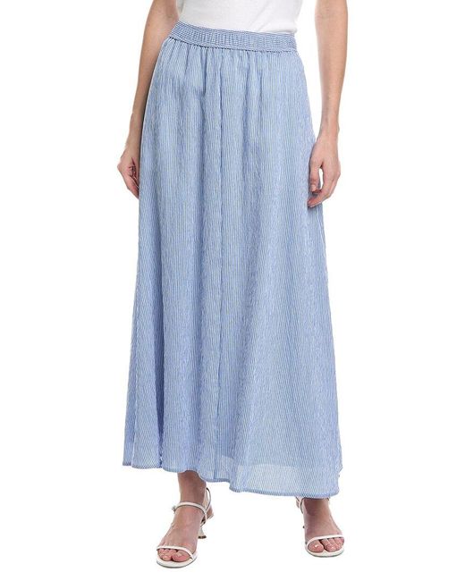 Vince Camuto Blue Elastic Waist Flowy Midi Skirt