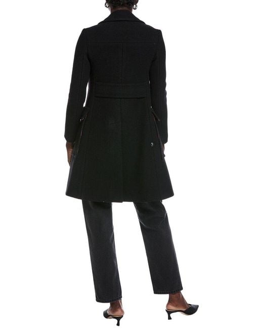 Etro Black Cappotto Wool Trench Coat