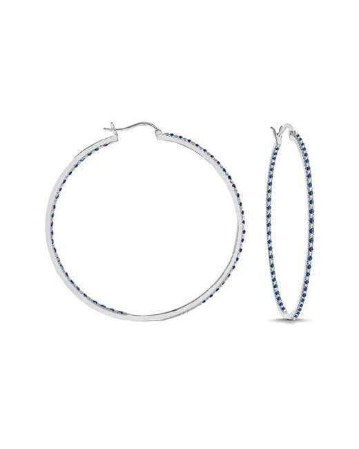 Rachel Glauber White Plated Cz Inside Out Hoops