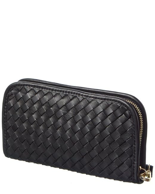 Persaman New York Black Sabrina Hand Woven Leather Wallet
