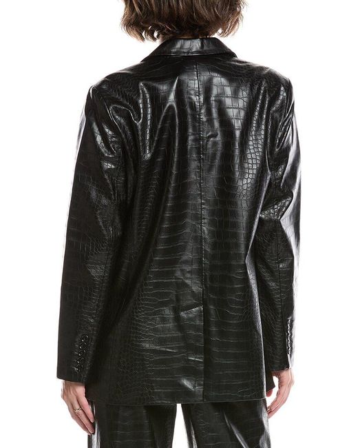 Kobi Halperin Black Rein Croc Blazer Jacket