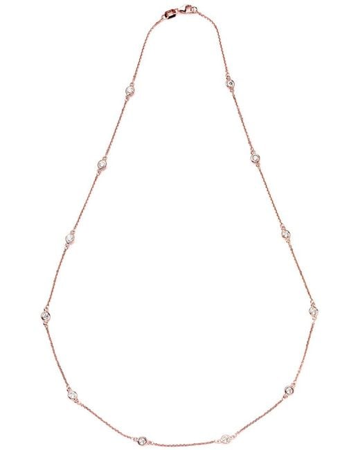 Suzy Levian White 14k Rose Gold 1.30 Ct. Tw. Diamond Station Necklace