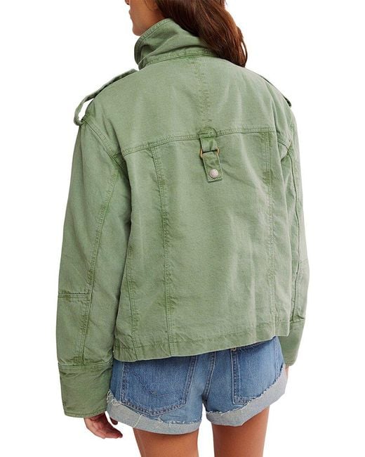Free People Green Kali Washed Jacket