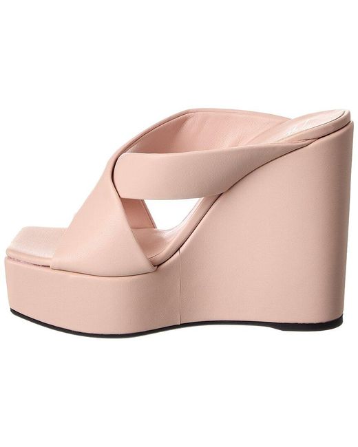 Giuseppe Zanotti Pink Zanilla 90 Leather Wedge Sandal