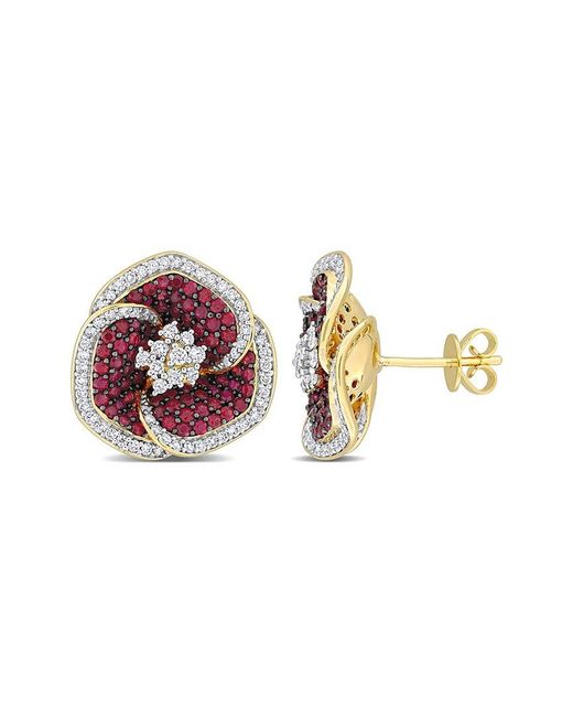 Rina Limor Multicolor 14k 2.88 Ct. Tw. Diamond & Ruby Earrings