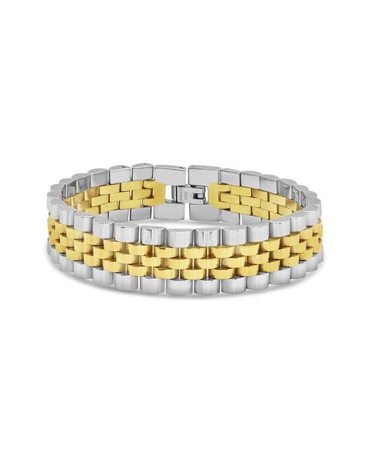 Sterling Forever Metallic 14k Plated Chunky Chain Watch Band