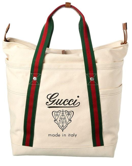 Gucci Natural Coat Of Arms Large Canvas Tote for men