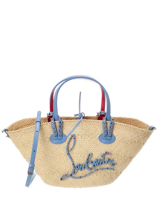 Christian Louboutin Blue Cabata Raffia Tote