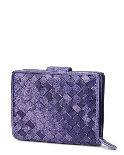 Tiffany & Fred Paris Purple Woven Leather Wallet