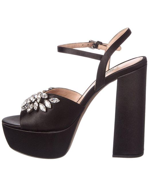 Miu Miu Black Satin Sandal