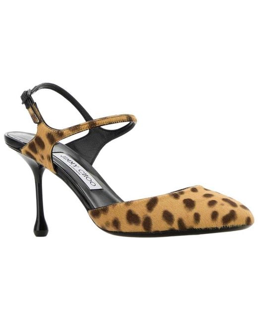 Jimmy Choo Metallic Pixie 80 Haircalf Slingback
