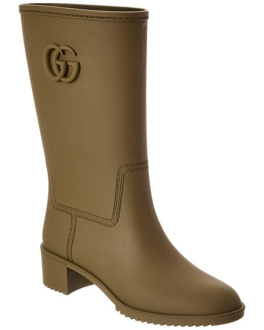 Gucci Green Dnu Double G Rain Boot
