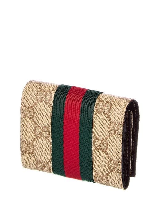 Gucci Brown Gg Coated Canvas Bifold Wallet