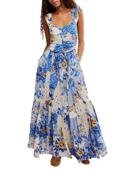 Free People Blue Sasha Maxi Dress