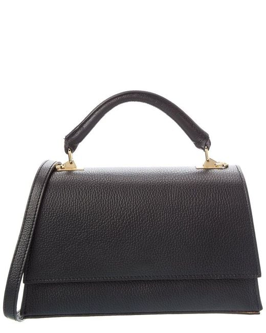 Italian Leather Black Top Handle Bag