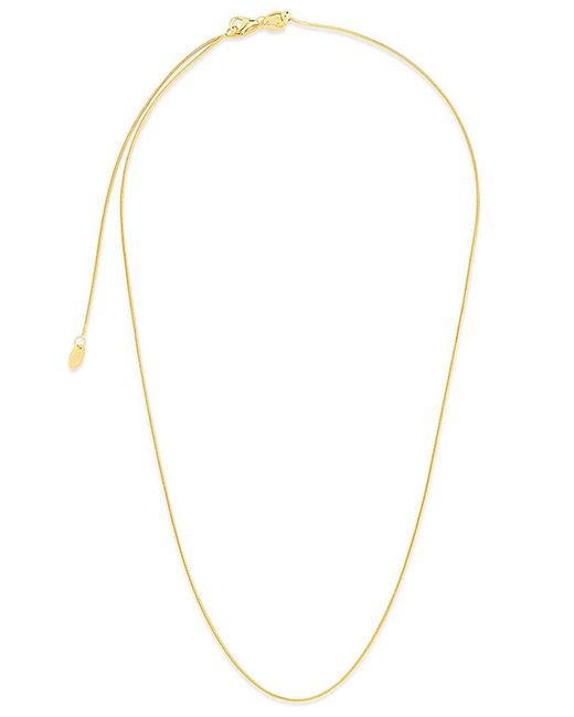 Sterling Forever Metallic 14K Plated Adjustable Snake Chain Necklace