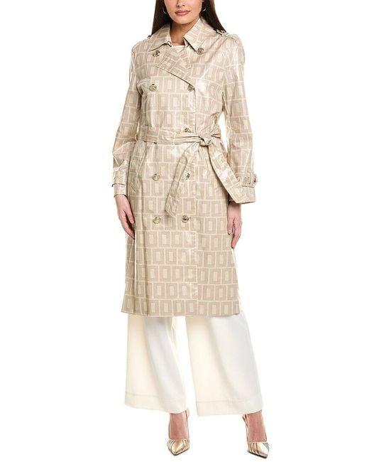 Karl Lagerfeld Natural Double L Trench Coat